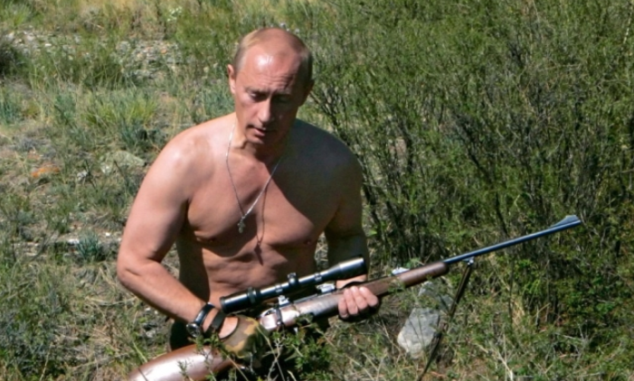 Putin, show us your sniper rifle.Directed by “Strong Man”